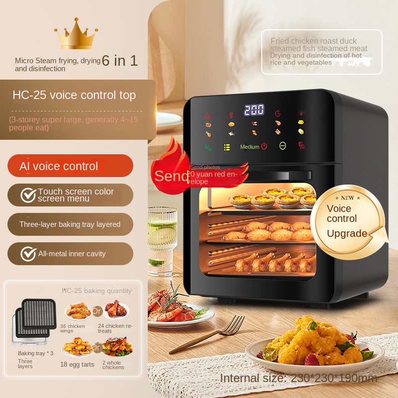 15L Stainless Steel Air Fryer Toaster Oven Small Kitchen Appliances Built-in Digital Air Fryer oven With Countertop Ovens