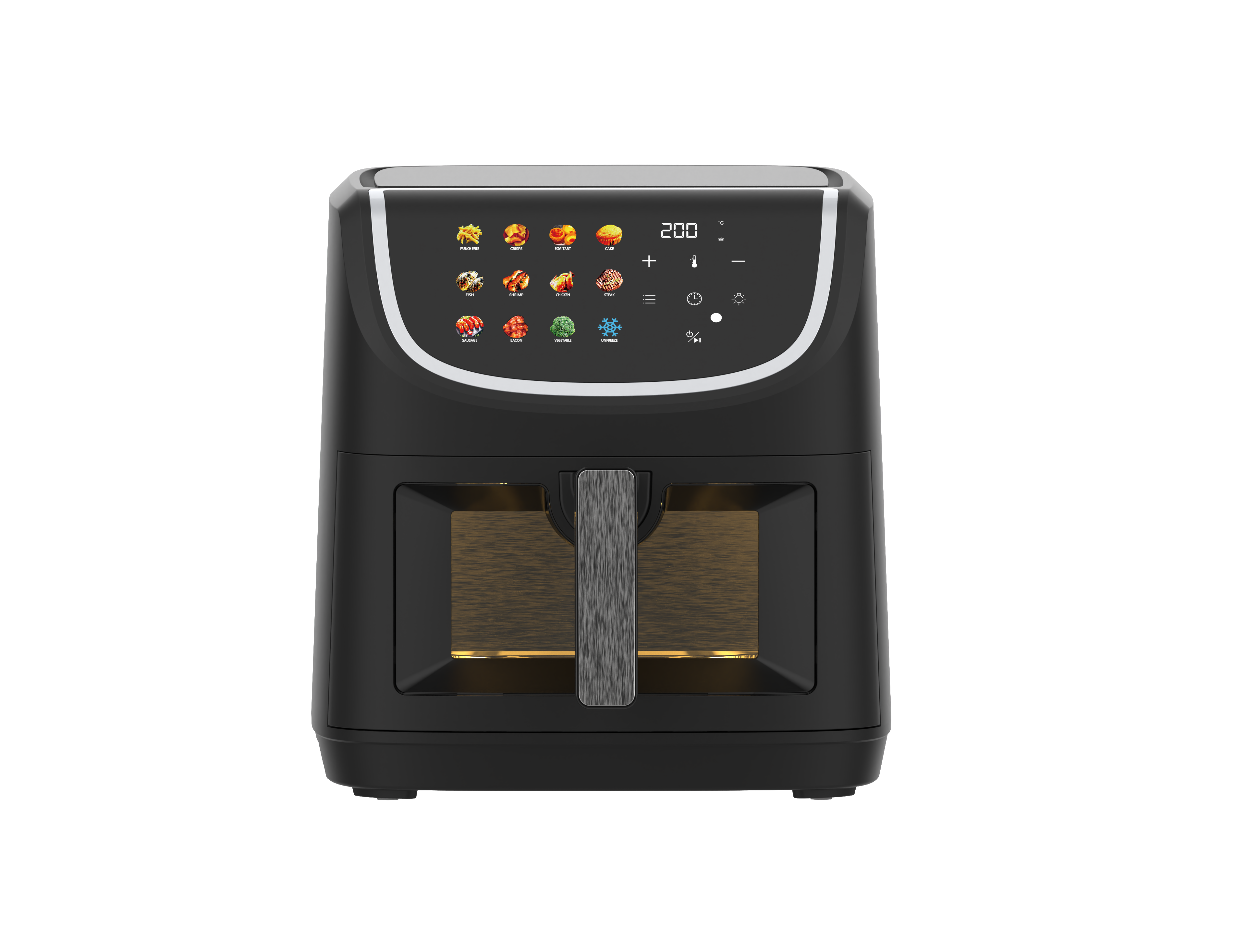 8L 1800W Square Digital Control Oil-Free Electric Plastic Household Two Heater Element Color Touch Screen Smart Air Fryer