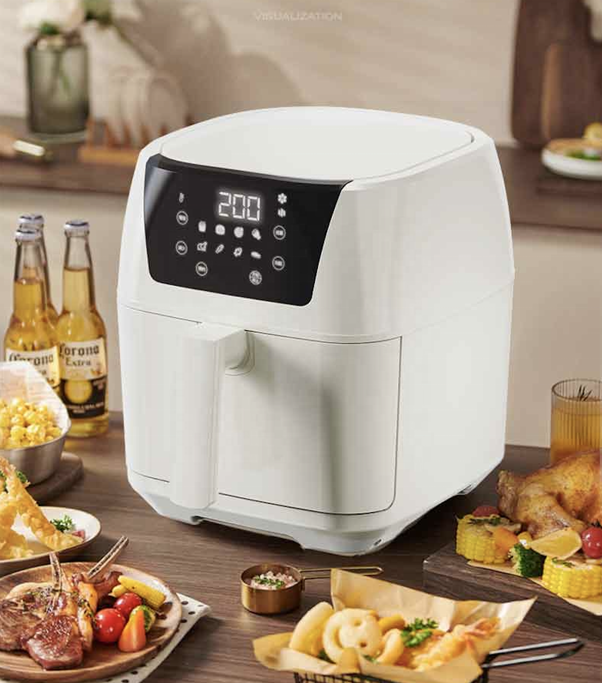 New Design 6.5l Smart Air Fryer Nonstick Oil Free Deep Fryer French Fries Multifunctional Air Fryers