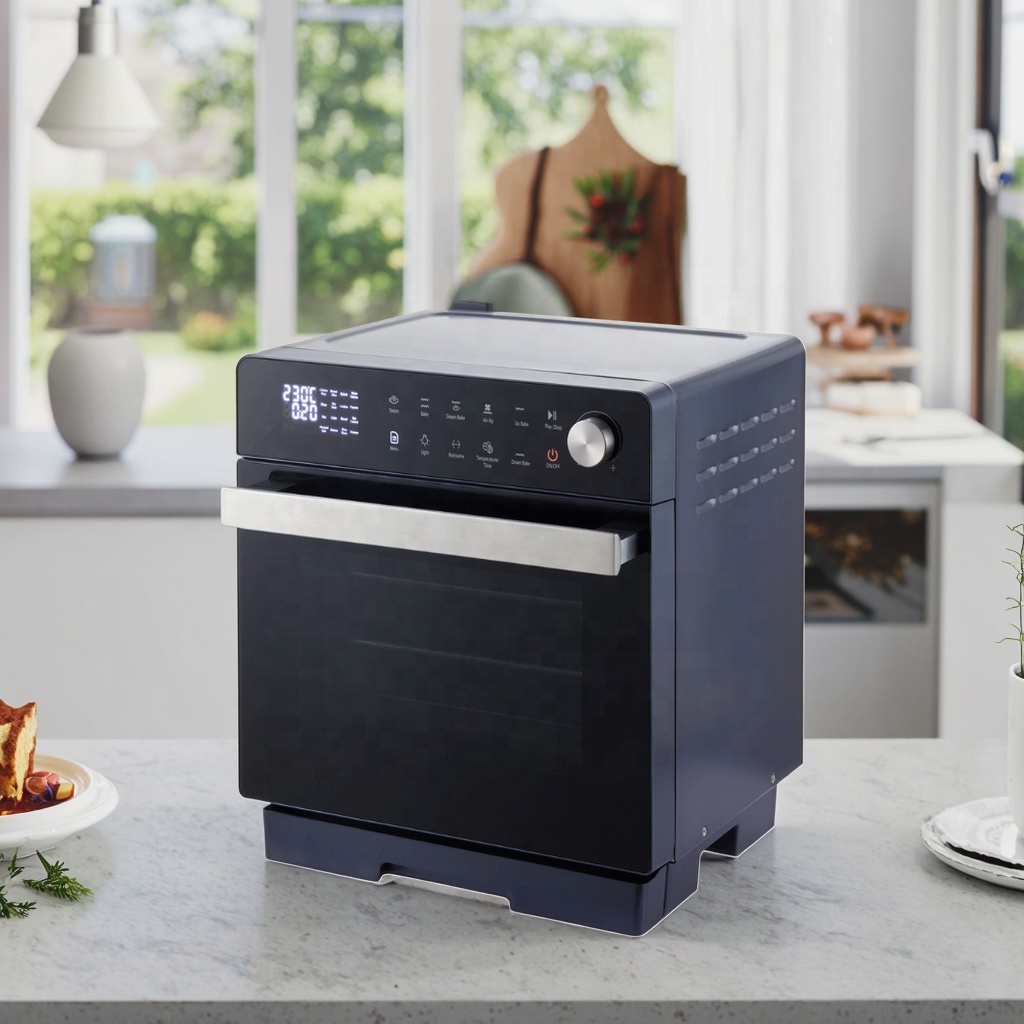 20L Table Top Convection Toaster Oven 1950W Electric Deep Fryer Air Fryer Mechanical Control Panel Rotating Oven Household Toast