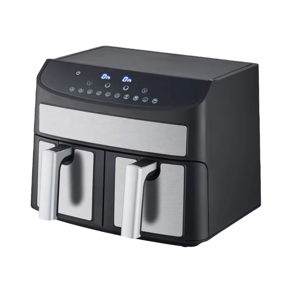 2024 Factory New Stainless Steel Digital Smart Dual Oven Air Fryer 7L with 2 Baskets LCD Display Electric Household Modern Style