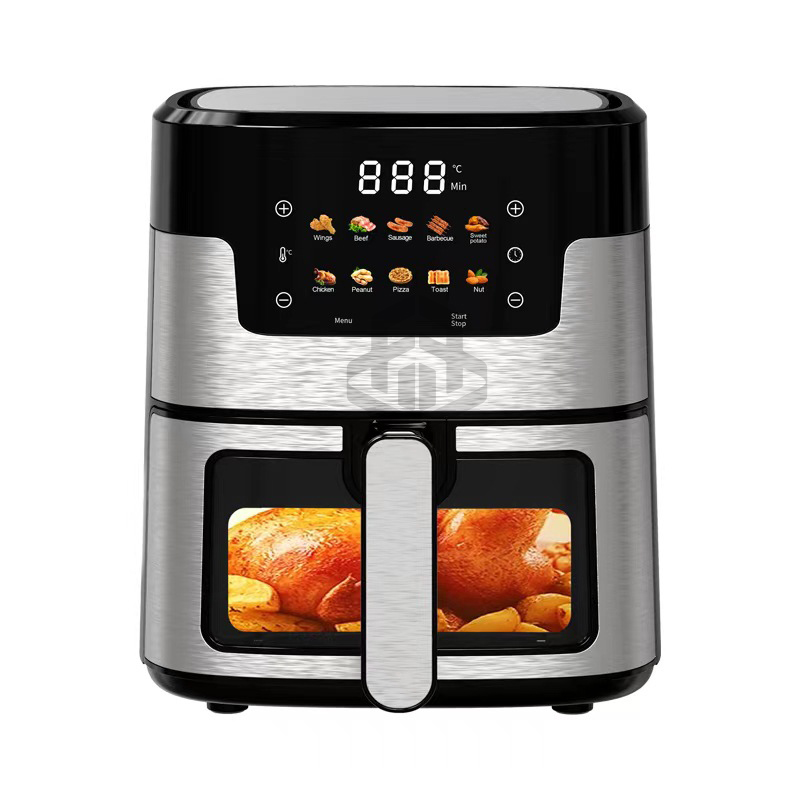 1350W Digital Control Air Fryer Modern Stainless Steel 5L Square Grill Oil-Free LCD Display 4.2kg 6 Months Warranty