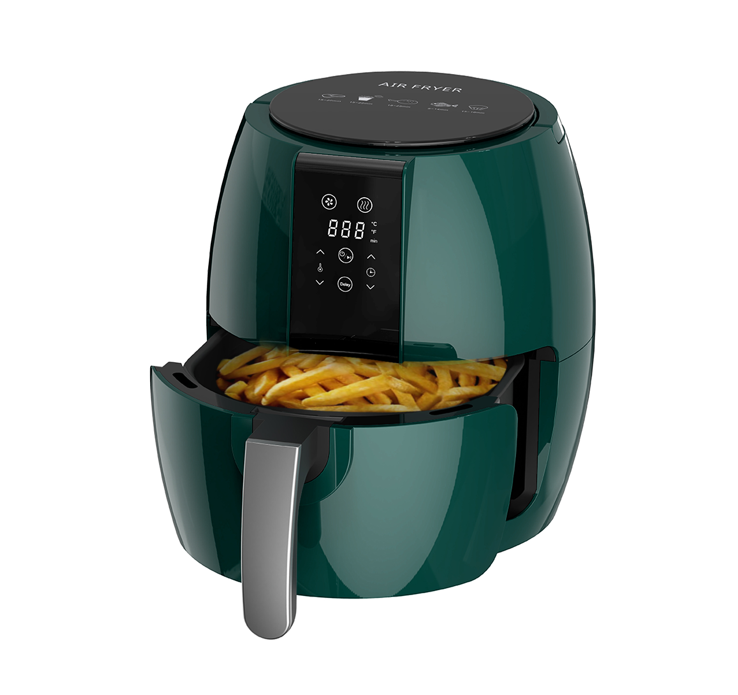 Classic Household 3L 4L Capacity Smart Touch Screen Electric Plastic Digital Control 1500W Heating Power Compact Size Air Fryer