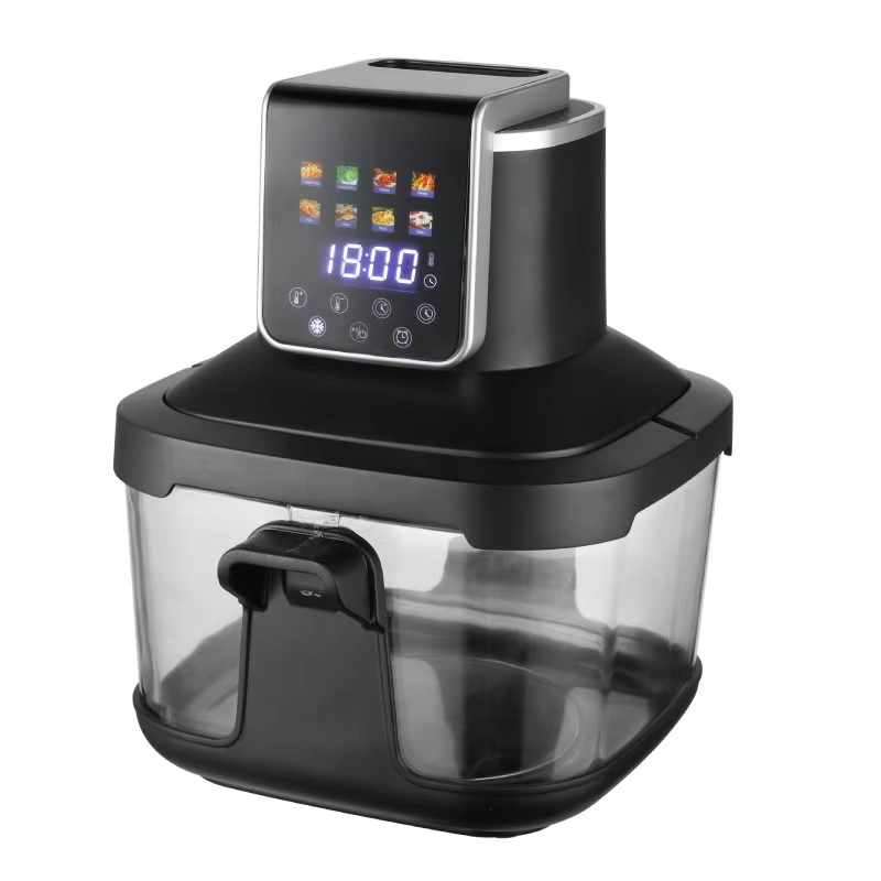Multi-functional 1800W Digital Control Portable 6L Glass Pot Air Fryer with Folding LED Display