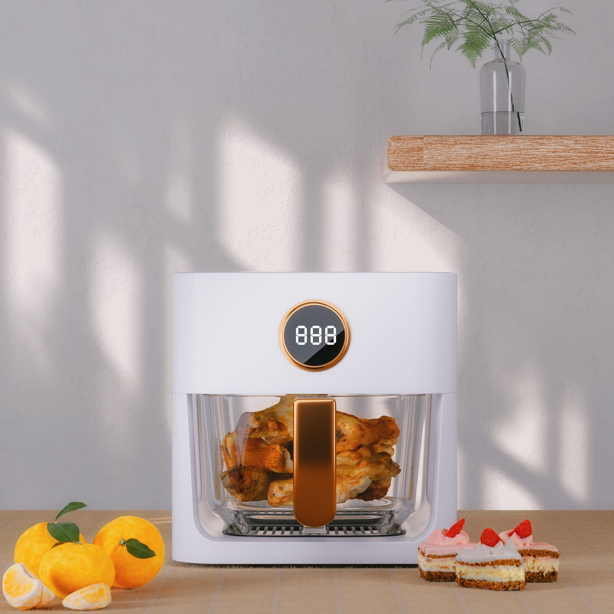 Electric Stainless Steel Oven Commercial Hot Fryers Oilless Cooker No Oil Fumes Transparent and Visible Air Deep Fryer