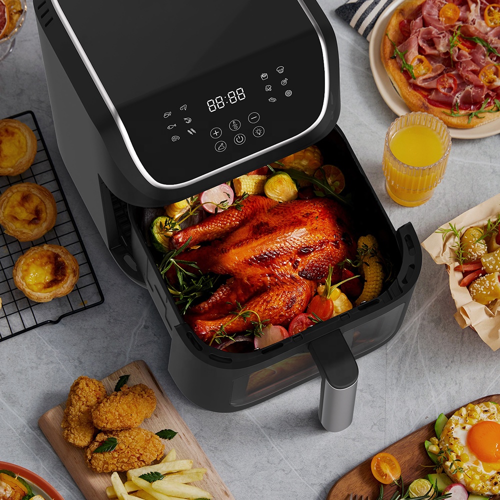 Dual Heating Element Visible Window Touch Screen Fast Cooking 7L Digital Air Fryer