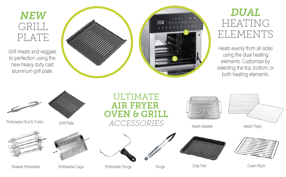 Family and Party Use Healthy Oil-Free Stainless Steel Square Electric Air Fryer Oven for Household and RV Use