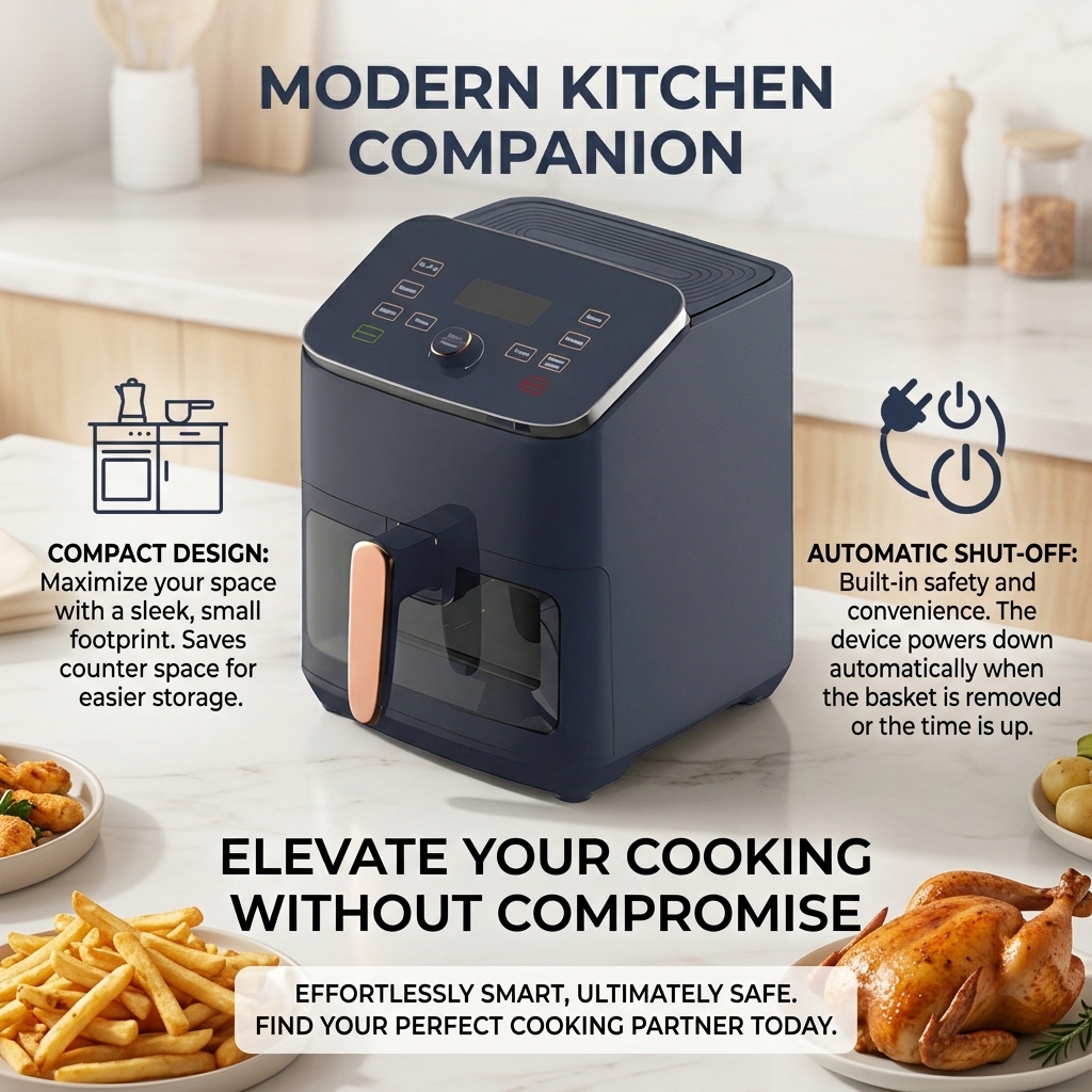 6L Wifi Smart Air Fryer Digital Visible Window 11 Pre-set Oil Free Healthy Electric Cooker for Kitchen