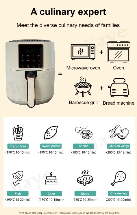 New Arrivals 8L 1400W Smart Touch Screen Custom Oil Free Electric Deep Fryer Hot Air Fryer