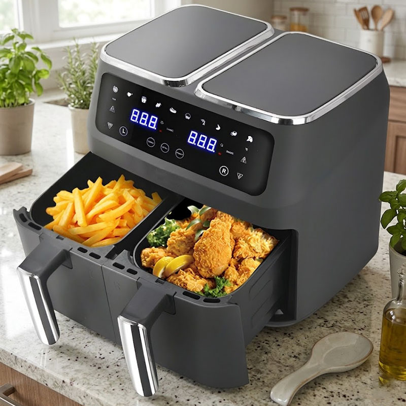 Modern Compact Mini Electric Air Fryer Plastic LCD Display 029A Oil Free Easy Clean Smart Appliance Healthy Cooking Hotel