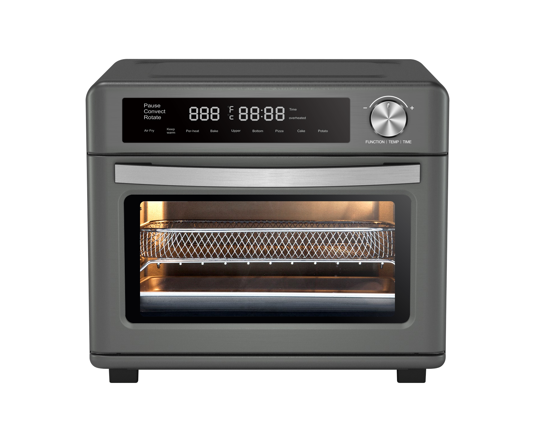 Factory Wholesale Digital Control Oilless Electric Air Fryer Oven 25L LED Display Kitchen Toaster Bread Oven
