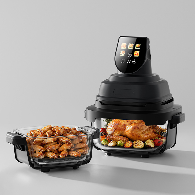 New Smart Oil Free Multi Functional Visible Double Layer Automatic Home air Fryer