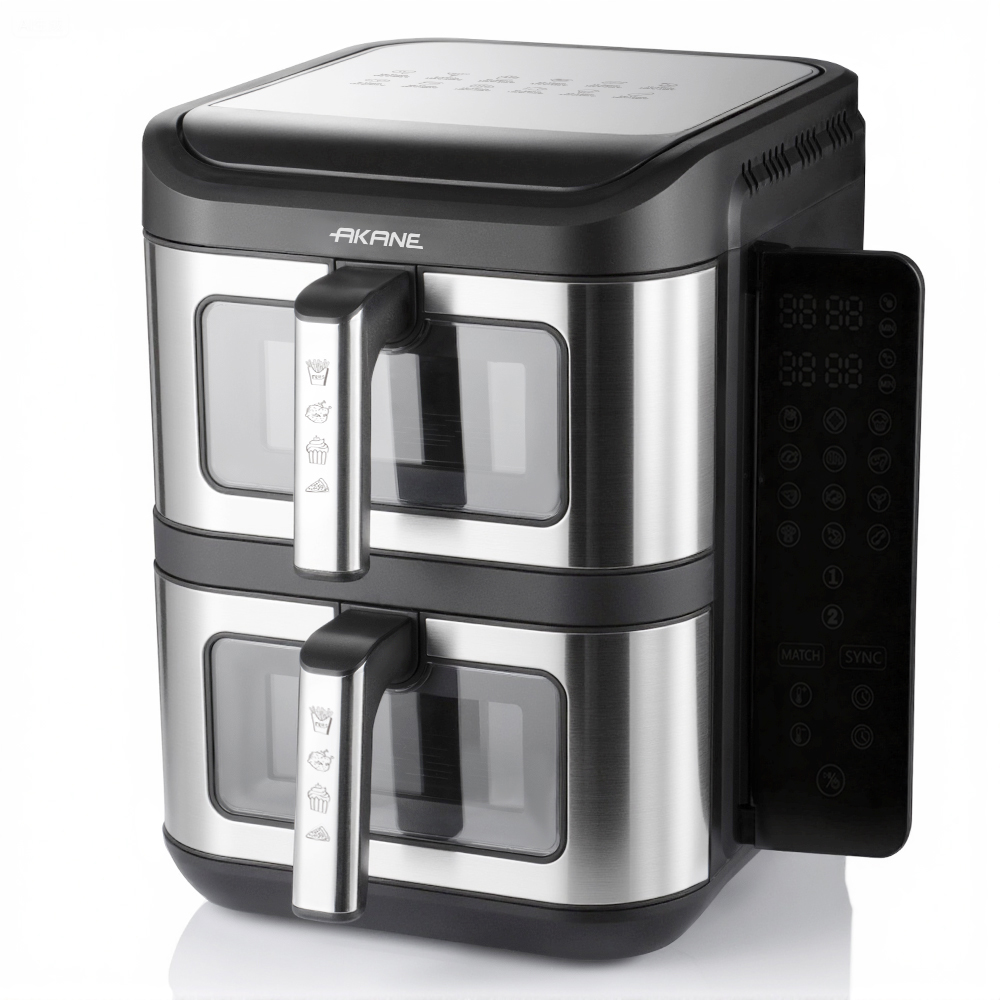 AKANE Dual Drawer Air Fryer 2800W Multi Purpose Cooking System with 360 Degree Air Circulation and 12L Large Capacity