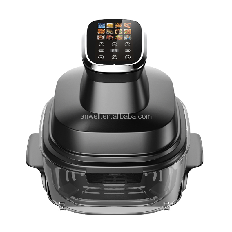 ANWELL Compact Design Glass Air Fryer with Digital Control Fast Heating Large Viewing Area Perfect for Small House