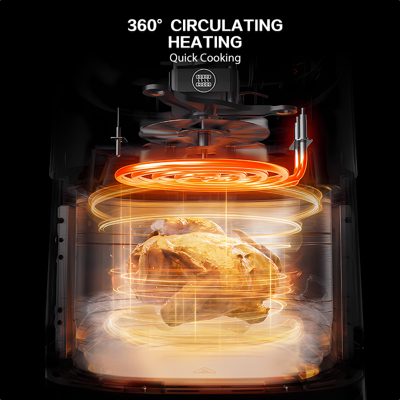 Best Kitchen Black Large Size High Quality 6.5L Smart Wifi Visual Oil Free and Air Deep Fryer Air Fryer Oven