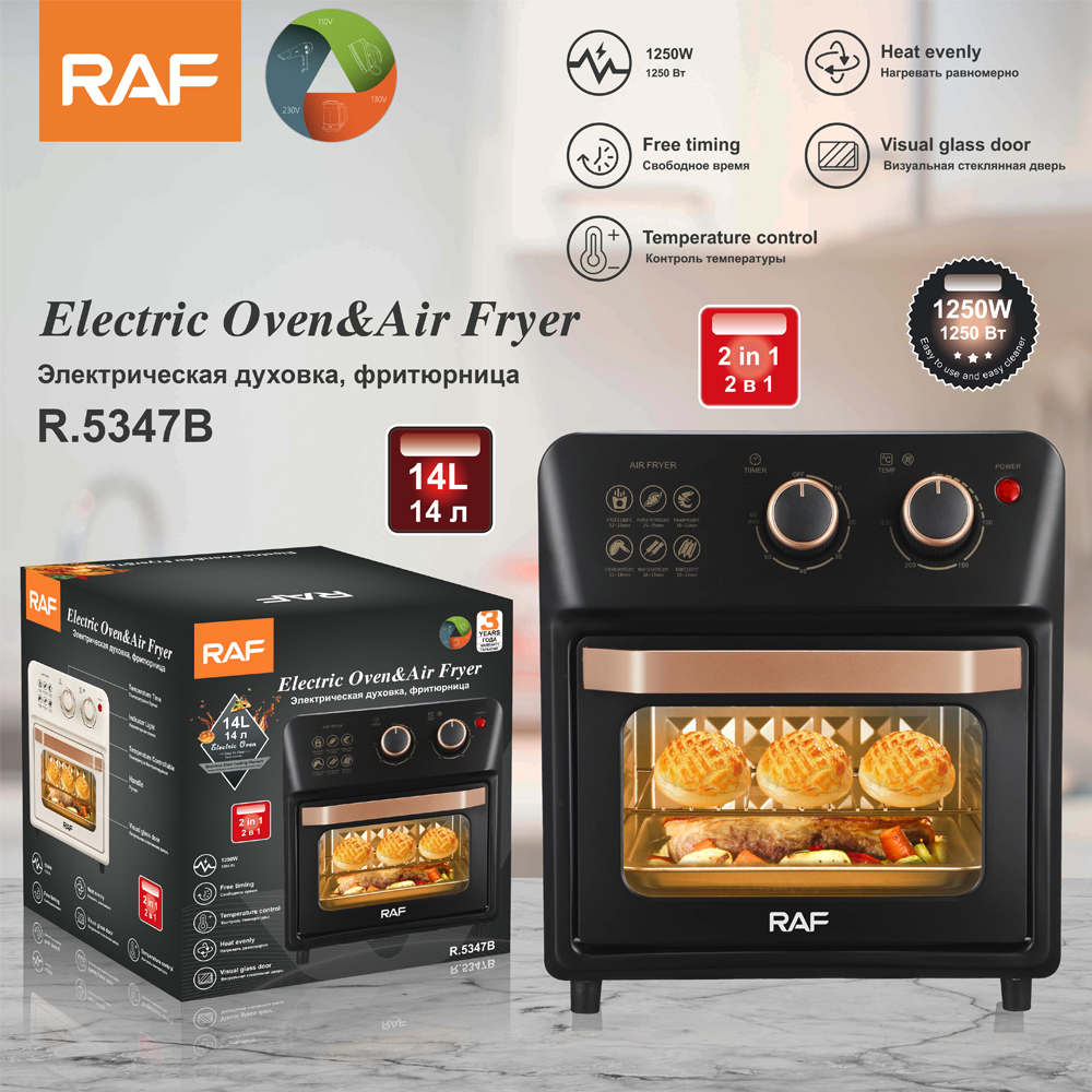 RAF Multifunctional New Design Air Fryer 1250W Mechanical Control Oil Free Hot Air Baking Visual Window