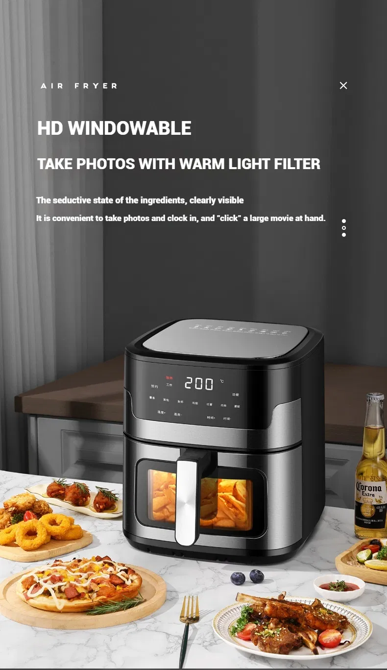 OEM Custom 110-240V PTFE Stainless Steel Electric Digital Air Fryer Used for Commercial