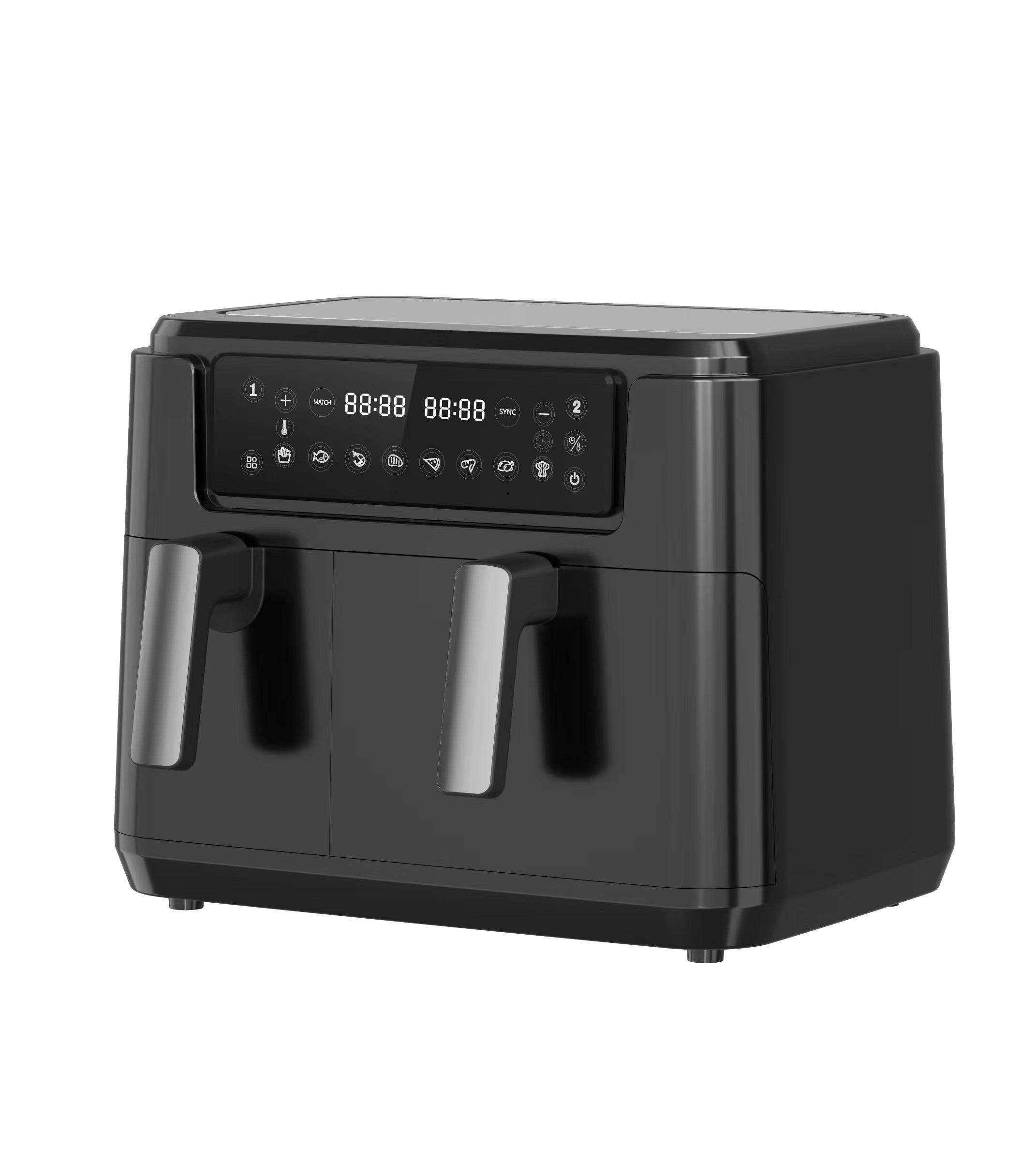 High Quality Oil-free Cooking, Large Capacity 3+6.5 Liters, Touch Screen Control, Dual Basket air Fryer