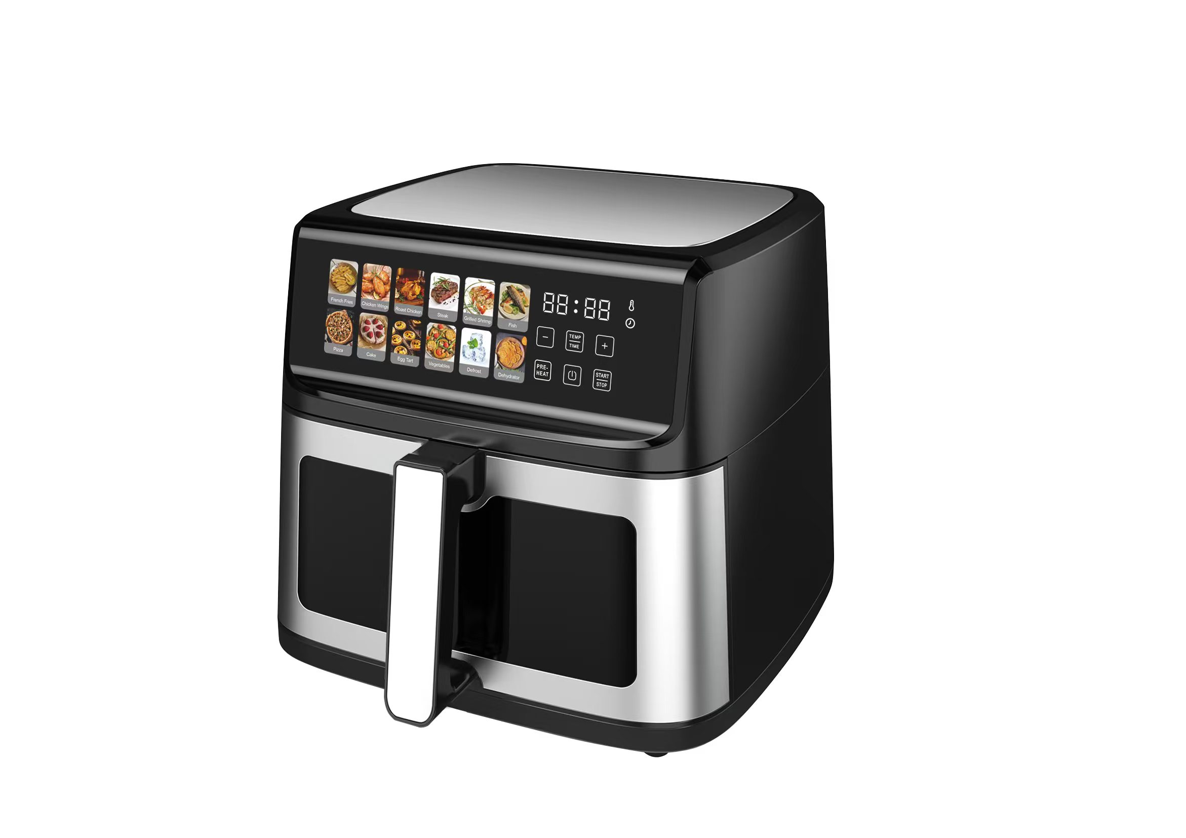 Factory Directly Selling 11L Large Capacity Multi-functional Digital Air Fryer With Big Color Screen and Visible Window
