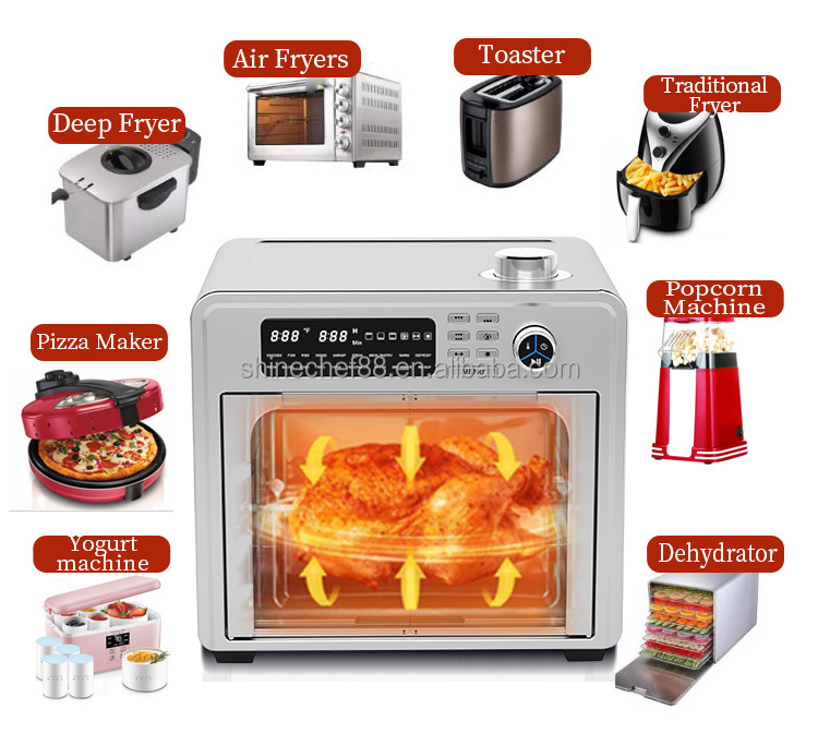 360 Degree High Speed Circulation Technology Air Fryer Oven Big Size Double Doors French Dutch Operating for Household Bake Warm