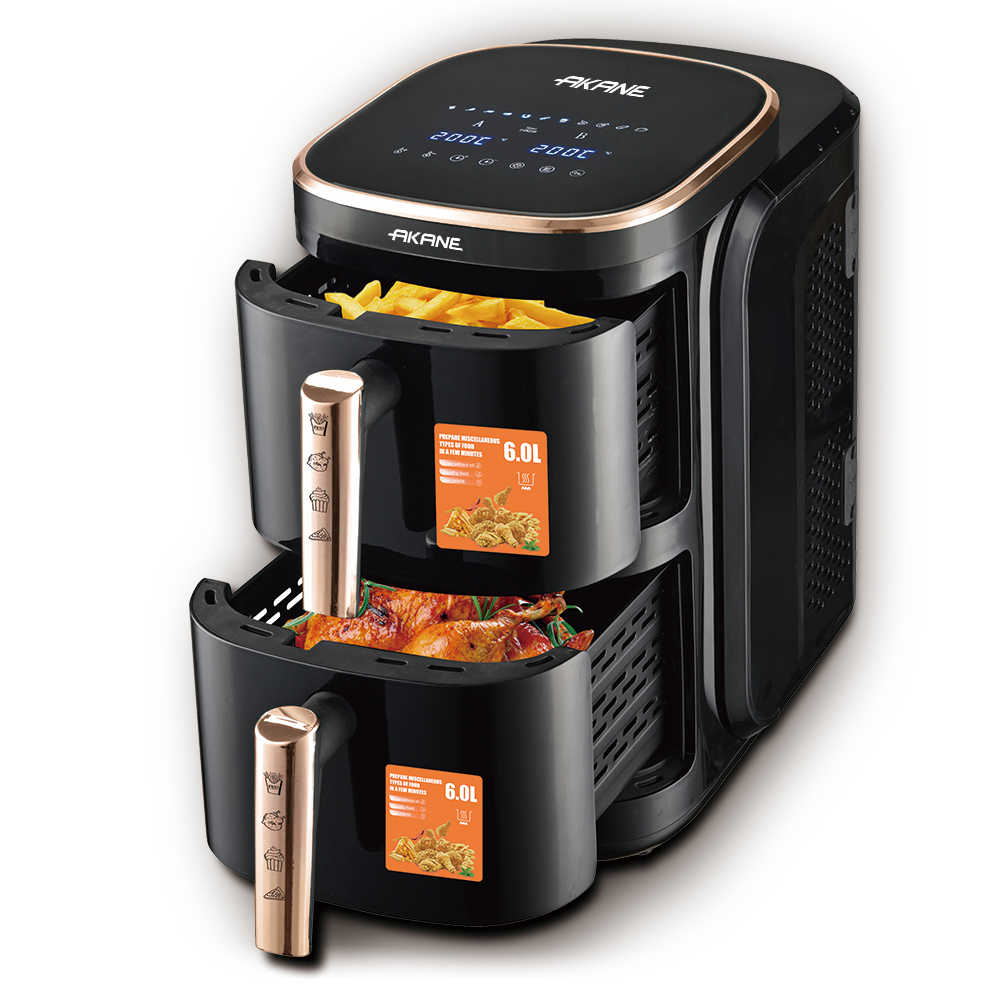 AKANE A.5396 2400W 12L Dual Drawer Air Fryer Freidora De Aire Digital Touch Screen 360° Air Circulation Design