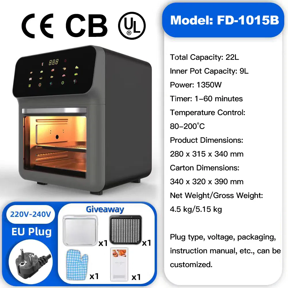 Commercial Stainless Steel Air Fryer 15L 1350W Dual Restaurant Catering Heavy Duty