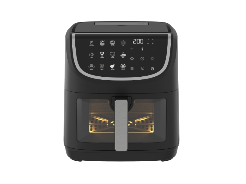 8L 1800W Square Digital Control Oil-Free Electric Plastic Household Two Heater Element Color Touch Screen Smart Air Fryer