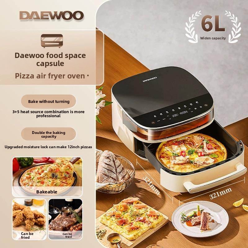 Original Genuine Household Air Fryer Electric Oven All-Purpose Pizza Large Capacity Visible Non-Stick Liner Double-Layer Heating