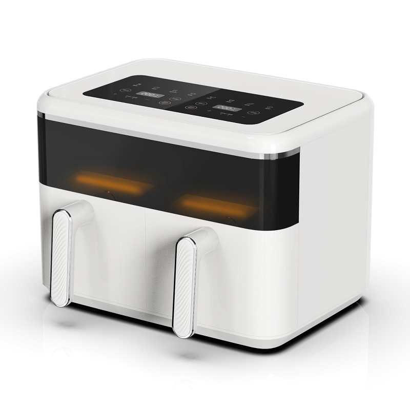 8 Liters 2100W CE CB Dual Basket Visual Window Digital Electric Commercial Air Fryer