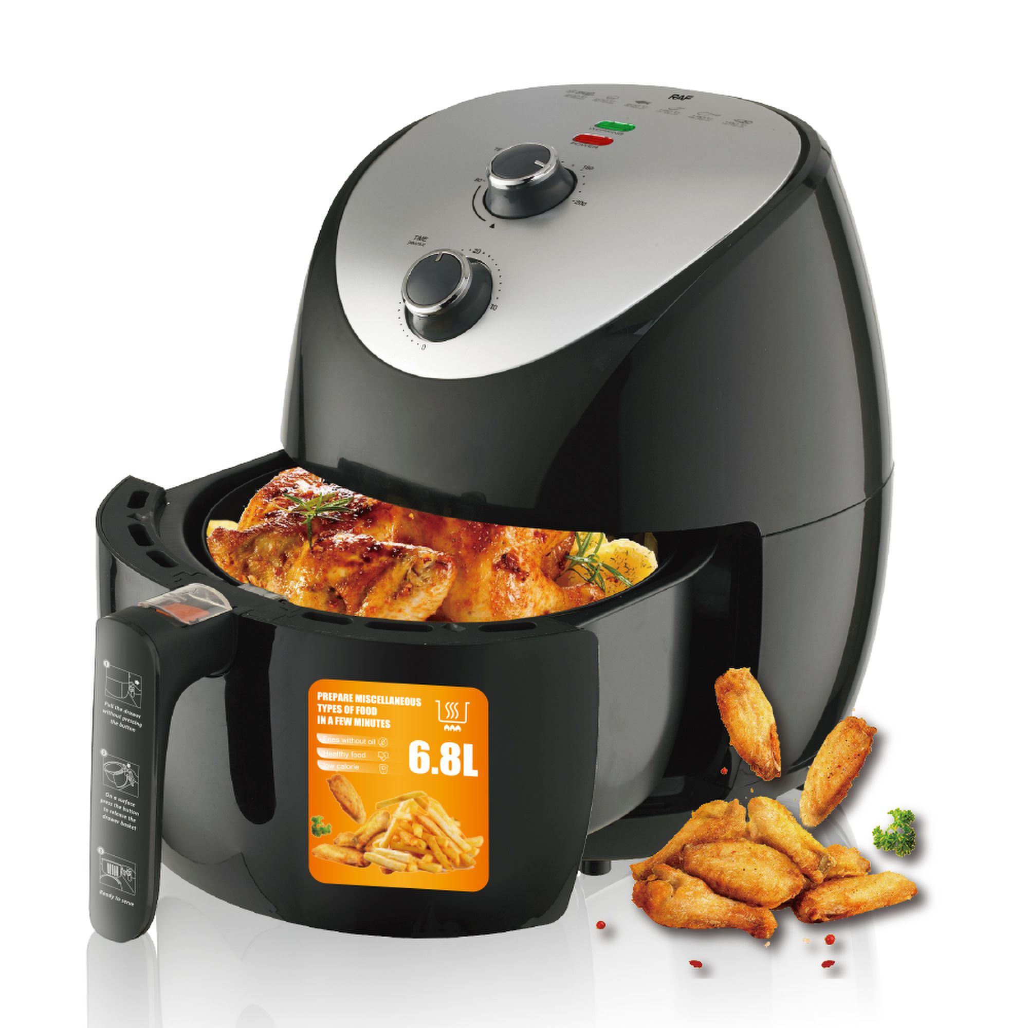 Compact Multi-Functional Dual Air Fryer Without Oil Deep Oil Free Hot Air Cooker Fryer Air Fryers 4.8L