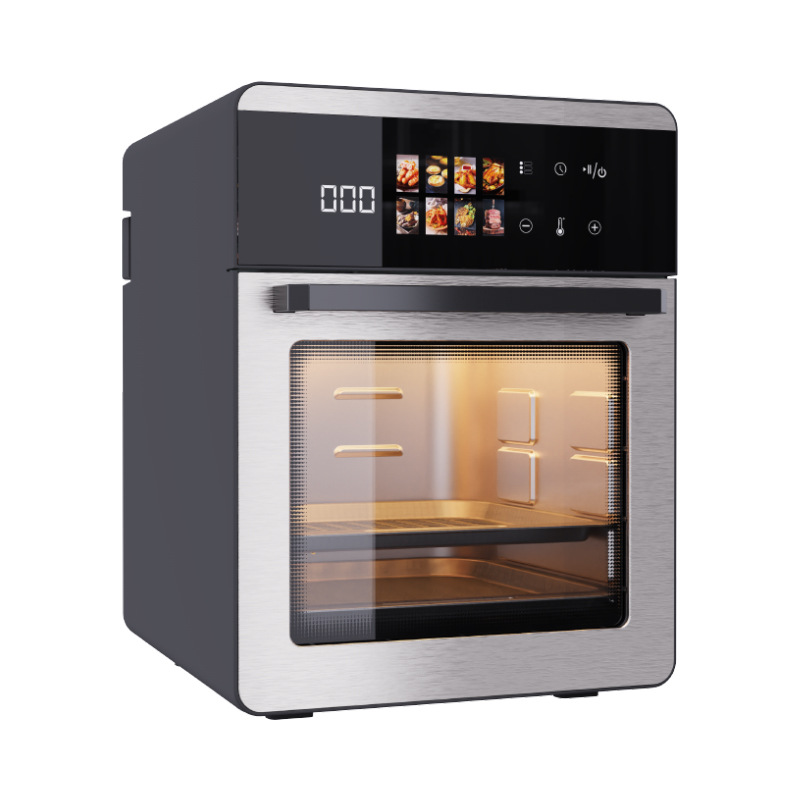 High Quality Classic Square Stainless Steel Touch Screen LCD Display Electric Air Fryer Oven 16L for Household Outdoor 1 Year