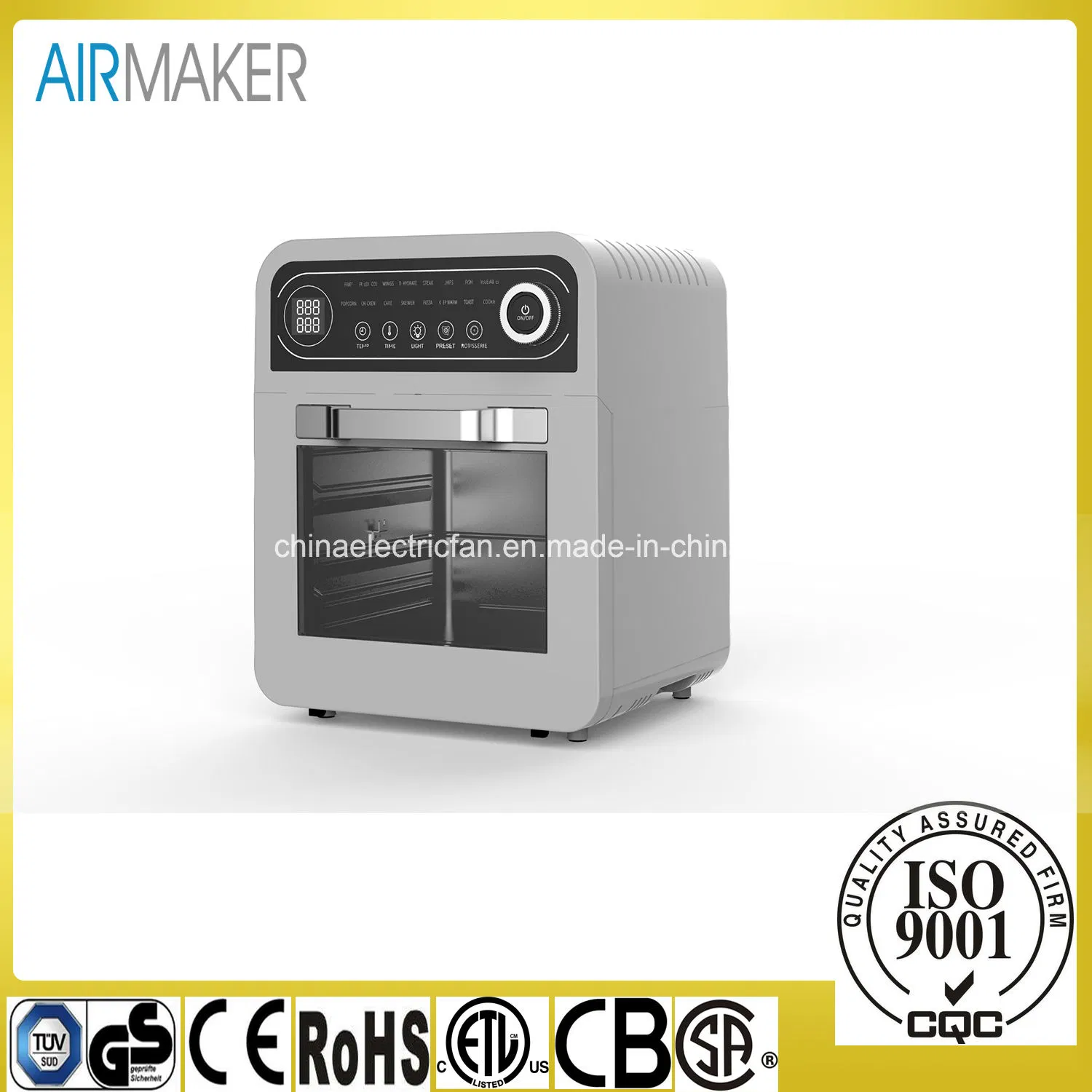12 Quart Air Fryer, 10-in-1 Air Fryer Toaster Oven, Convection Roaster with Rotisserie and Dehydrator, Digital LCD Touch Screen, Accessories and Recipe Includ
