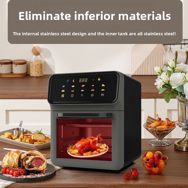 Air Fryer Cross-Border E-Commerce 15L Large-Capacity Household Multi-Function Electric Oven Touch-Screen Plastic 1350W Stereo