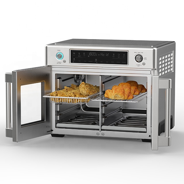 Dual 30L Electric French Door Stainless Steel Air Fryer Oven Multi-Function Digital Control with Convection