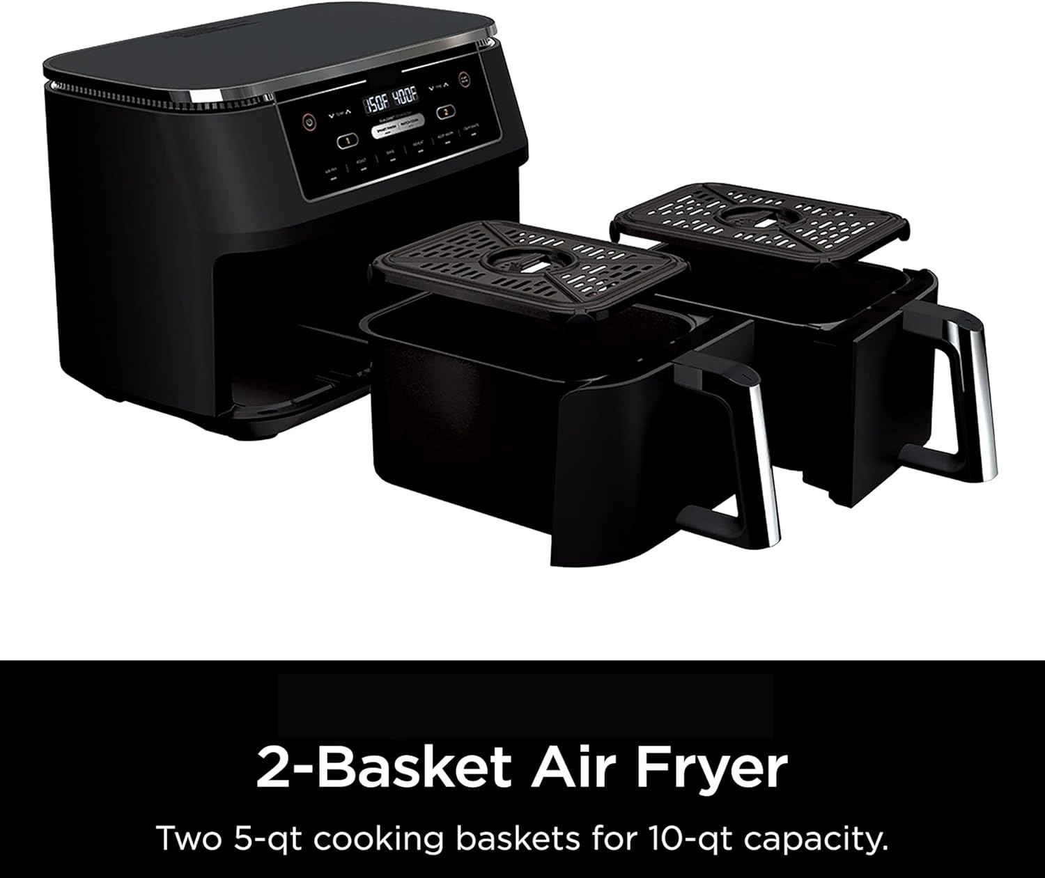 Household Double Airfryers Multi Function Electric Smart Dual Basket 9L Freidora De Aire Digital Oven Air Fryer