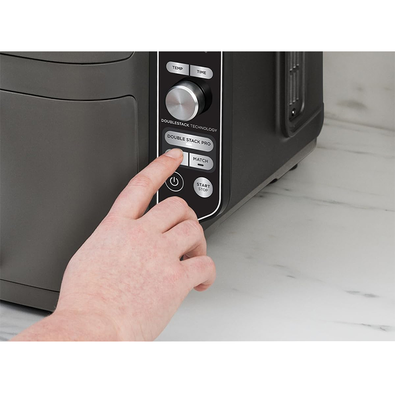 French Digital 11-Quart Dual Basket Air Fryer 2-Layer Cooking Sync Finish Sync Cook Functions Color Touchscreen LED Household