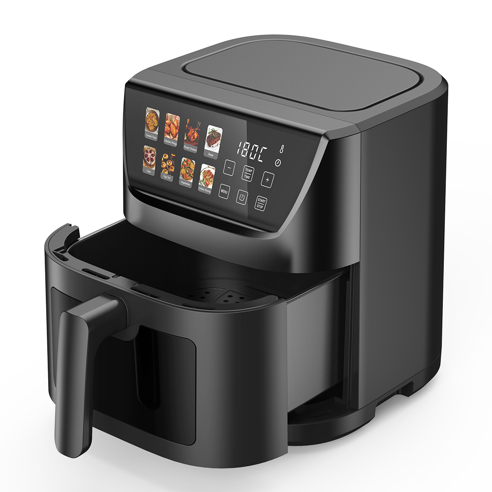 5 Liter Tuya App Remote Control Colorful TFT LED Screen Freidora De Aire Matte Black Digital 4L 6L 5L Smart Wifi Air Fryer