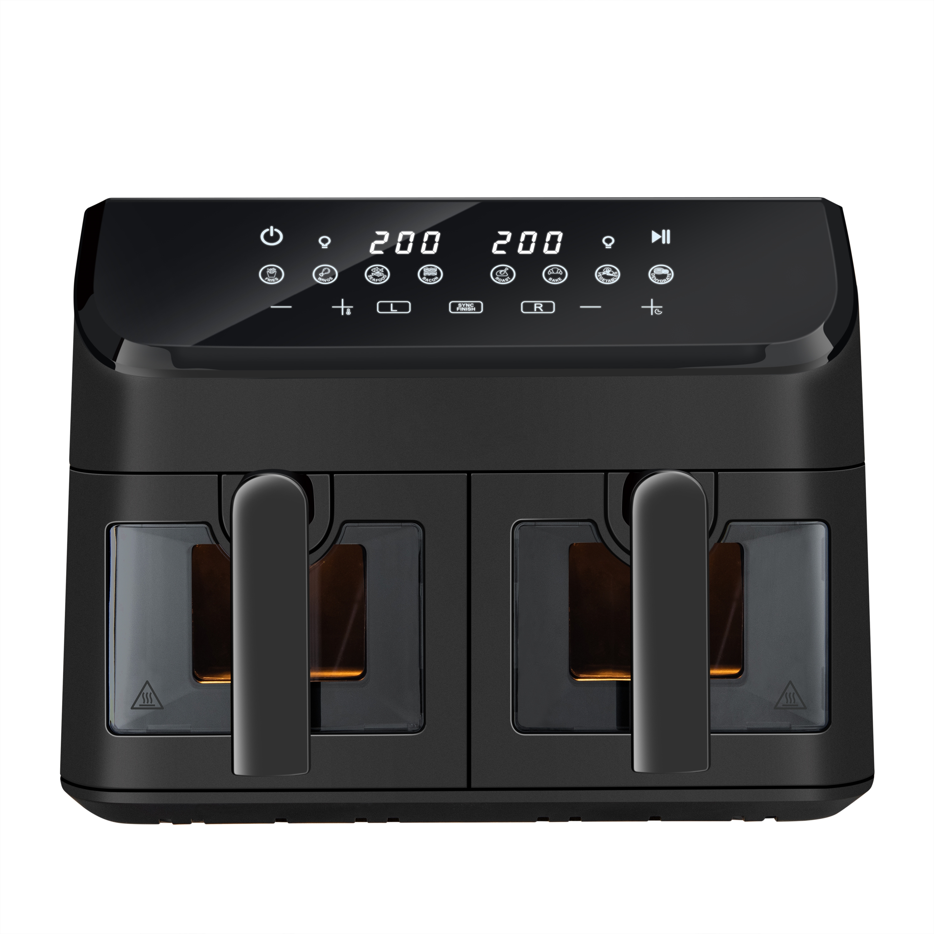 High Quality Oil-free Visual Window Fryer 4.5L*2 New Multifunctional Double air Fryer square Dual Air Fryer Oven