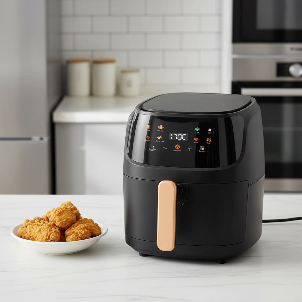 Square 8L Touch Screen Low Noise Smart Air Fryer Non-Stick Inner Tank Healthy Overheat Protection Digital Oven Household Hotel