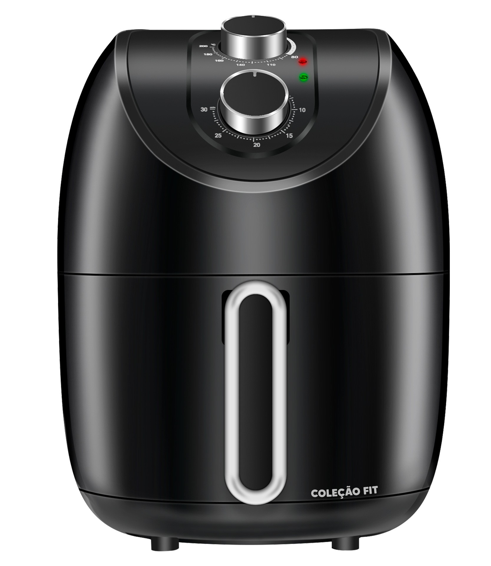 Popular Large Capacity 4L Round Air Fryer with Double Knob Mechanical Design