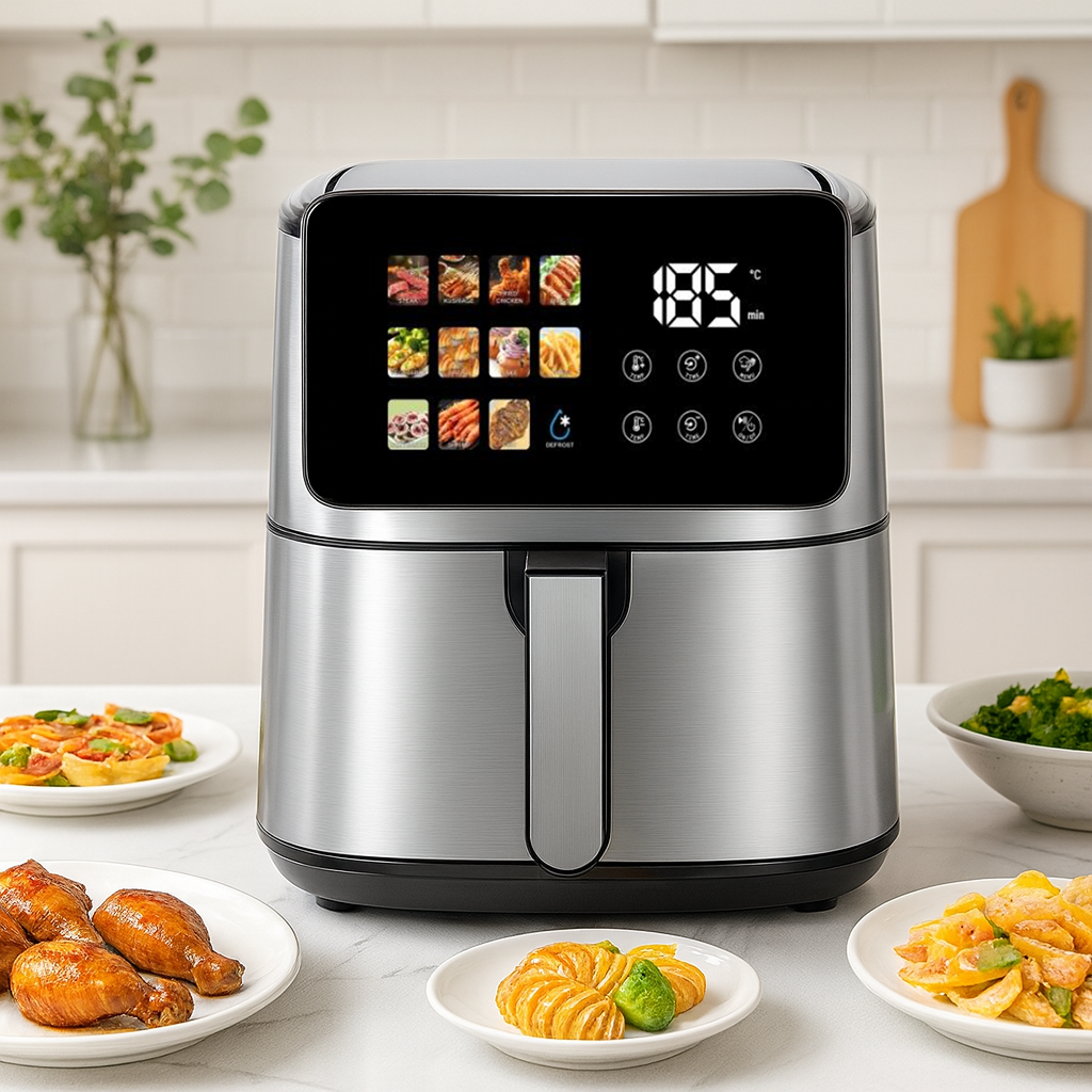 Customizable 8L Hot Dual Heating Air Fryer Without Oil Touchscreen Digital Electric Deep Air Frier Fryer With Visual Window