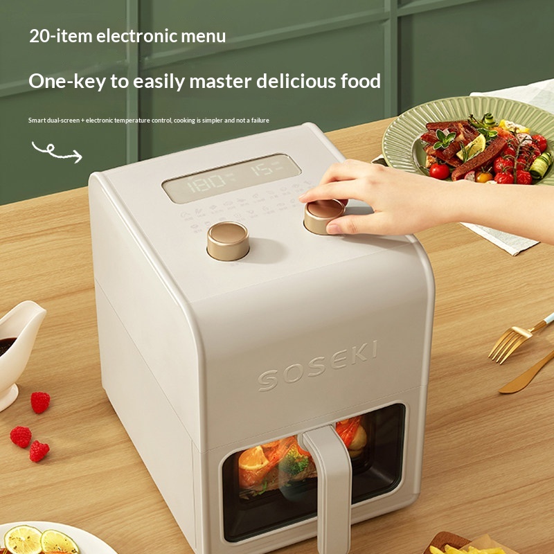 Japan Shansi Air Fryer Household Visualized Smart Electric Fryer Multi-Functional Non-stick Liner Large Capacity