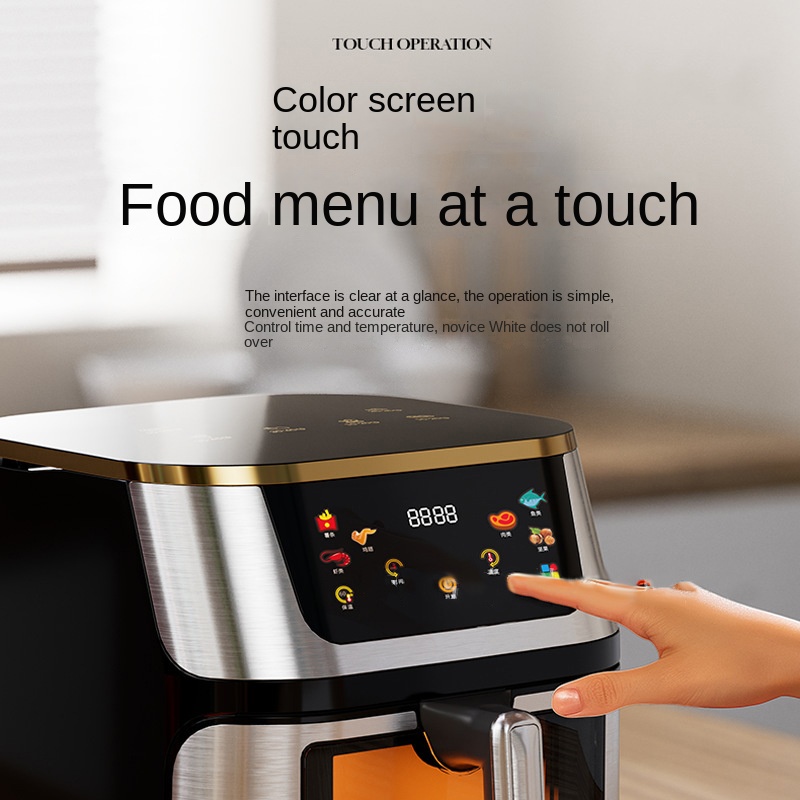 10L Visual Smart Oil-free Touch Screen Display 1400W Air Fryer Large Capacity Household Electric Oven