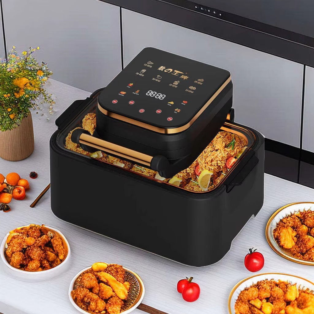 12L Modern Large-Capacity Air Fryer &amp; Multifunctional Oven for Household Use-Touch Screen Control Detachable Basket No Need Flip