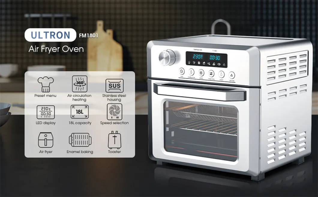 Best Digital Air Fryer Countertop Toaster Oven Air Fryer with Stainless Steel Body