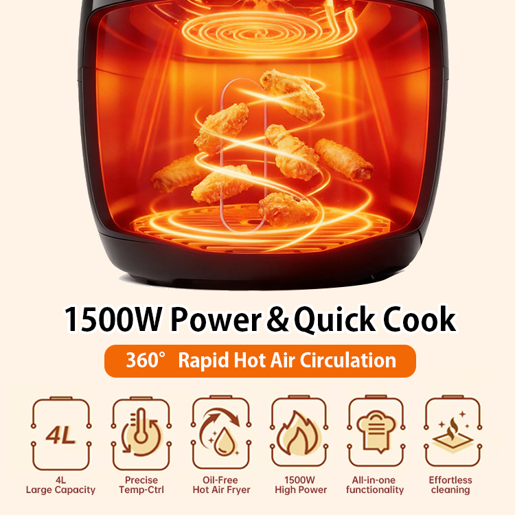 Oil Free Airfryers Capacity 4L Digital Electric Deep air Fryers