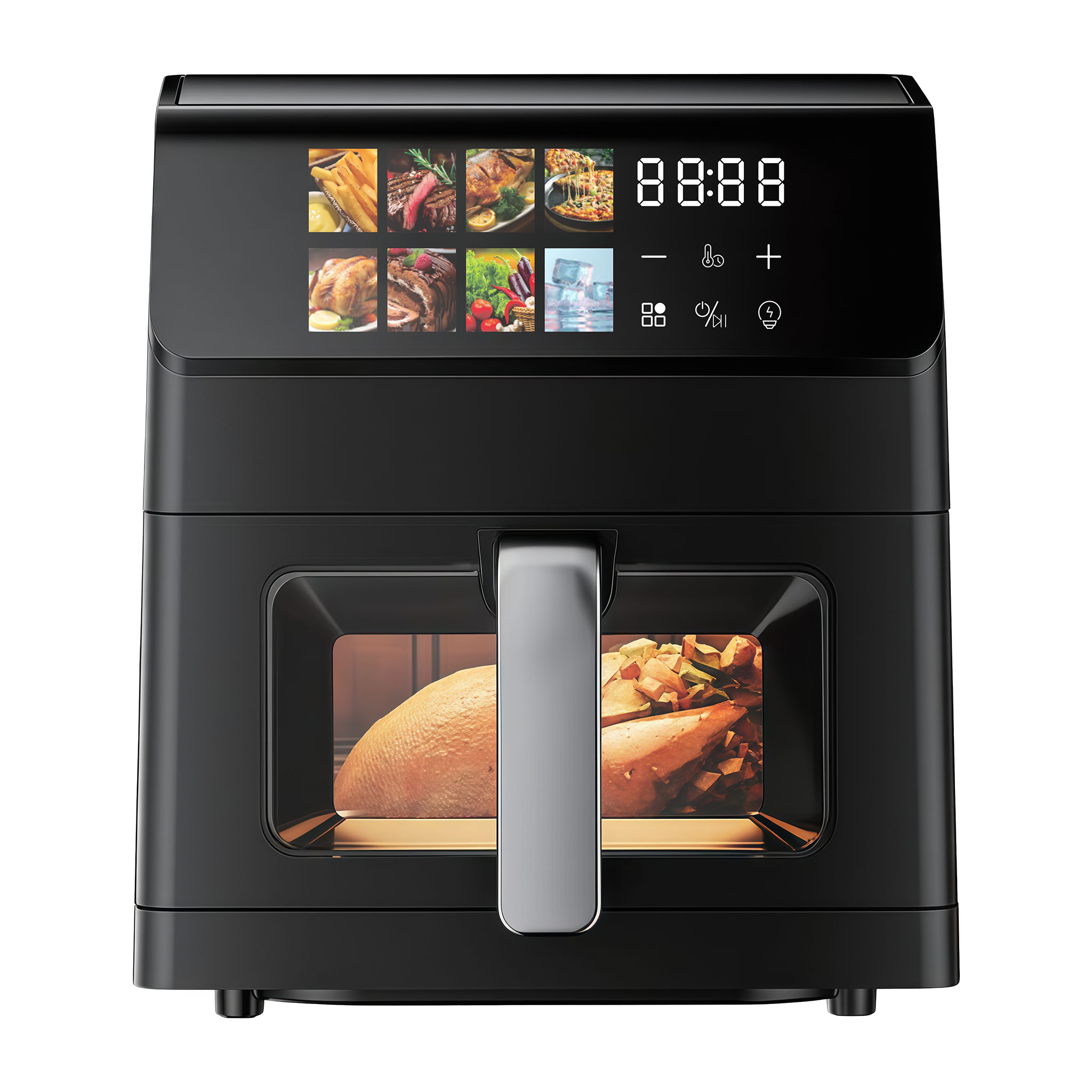 Smart WiFi 8L Air Fryer Customizable 1800W Upper and Lower Heating Visual Window Color Screen Air Fryer Oven GS CE ETL