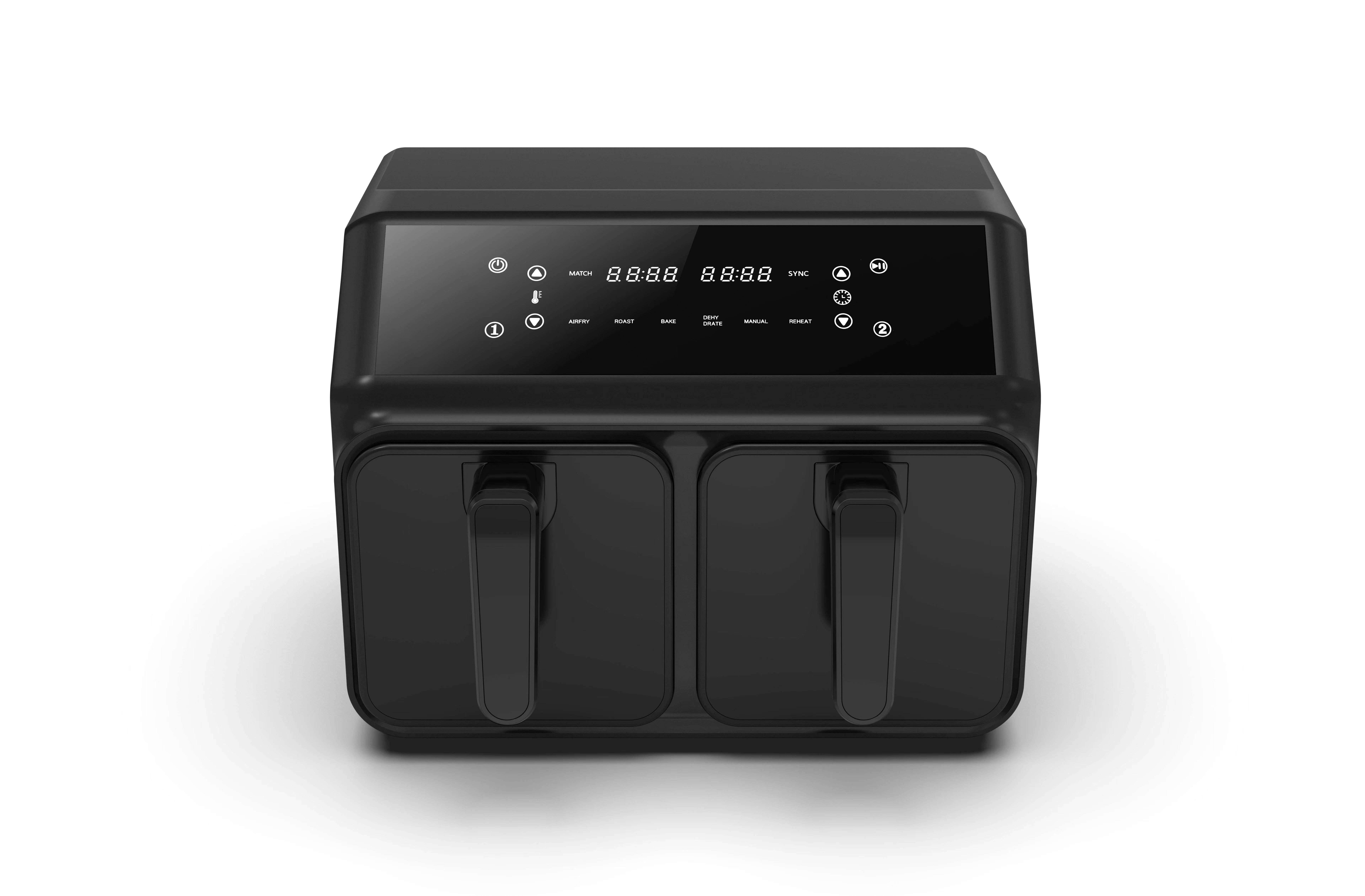 Factory Wholesale Electric Oil-Free Square Modern Household Fast Cooking Double Pot 4.0-Liter Digital Air Fryer