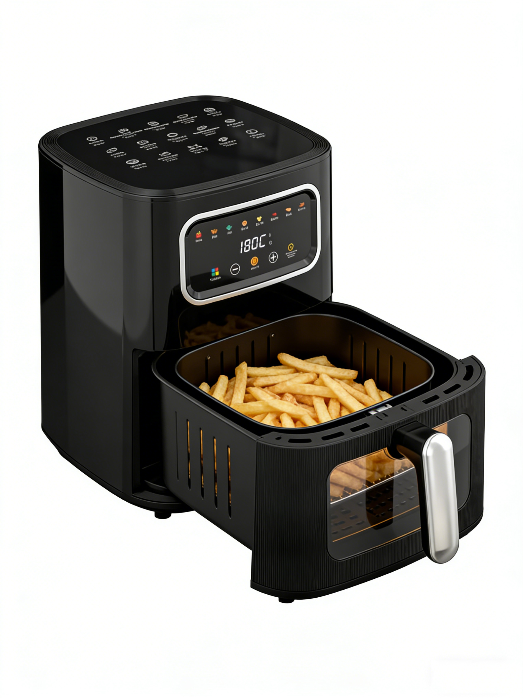 10L Black Energy Saving Oil-Free Air Fryer for Household Use