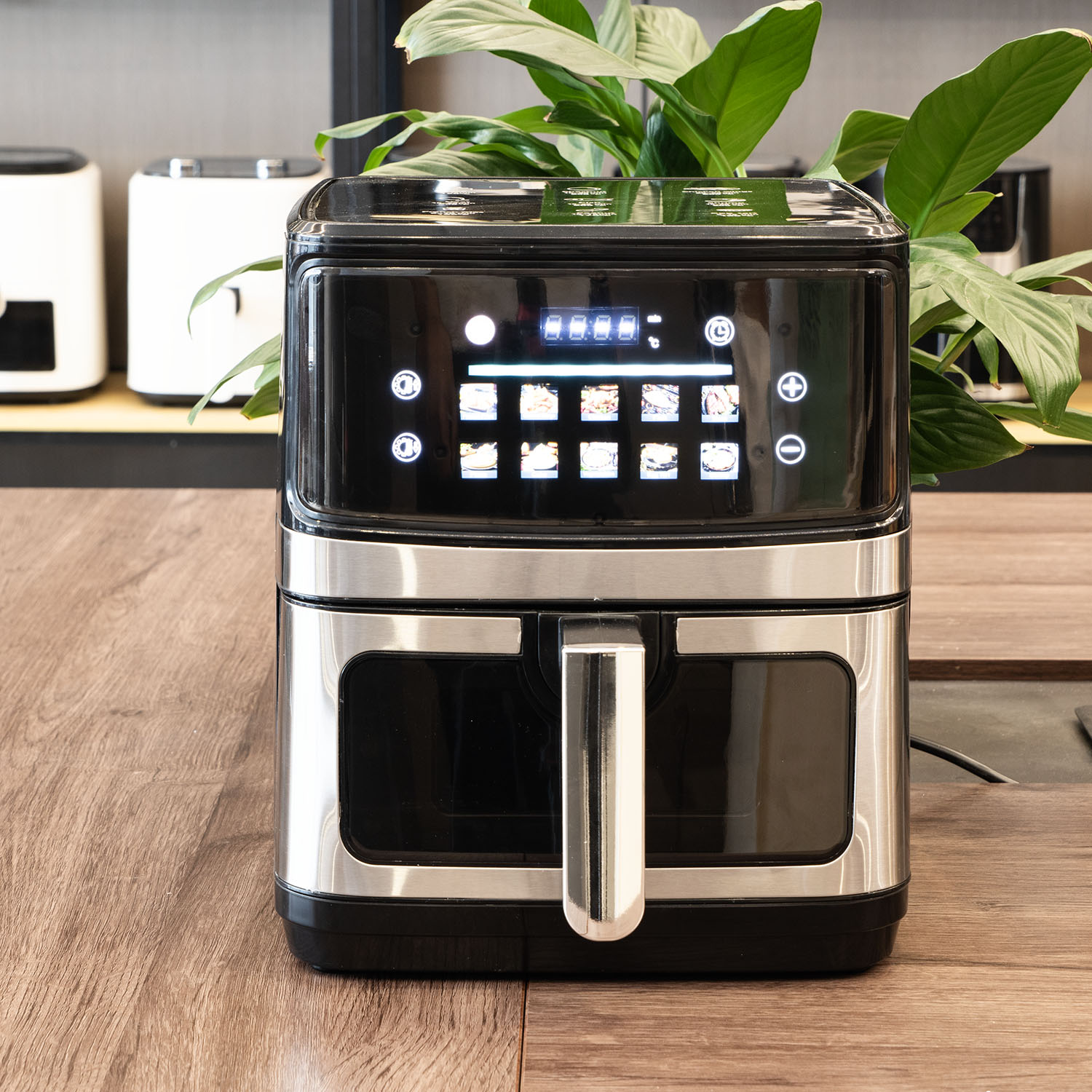 Stainless Steel Air Fryer 6L 1400W Metal Chamber Non-Stick Coating Timer Wholesale 110-220V Commercial Use